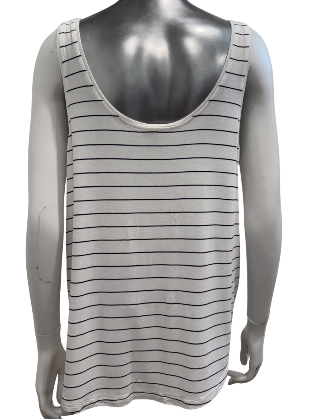 KIT AND ACE White Black Stripe Swing Tank Top Large - Picture 4 of 6